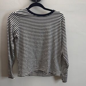 LOFT Black and White Striped Top